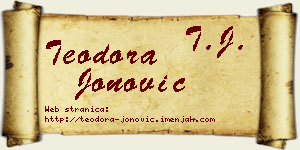 Teodora Jonović vizit kartica
